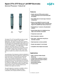 Thumbnail of document Data Sheet - 2774-2777 Threaded pH/ORP Electrodes